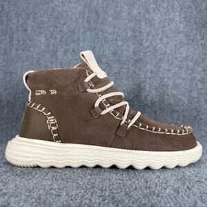 Hey Dude Reyes Suede Boot Womans 8 Brown Espresso Slip On Comfort Shoes